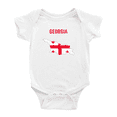 thumbnail image 1 of Georgia Map Flag Baby Romper (White, 3-6 Months), 1 of 5