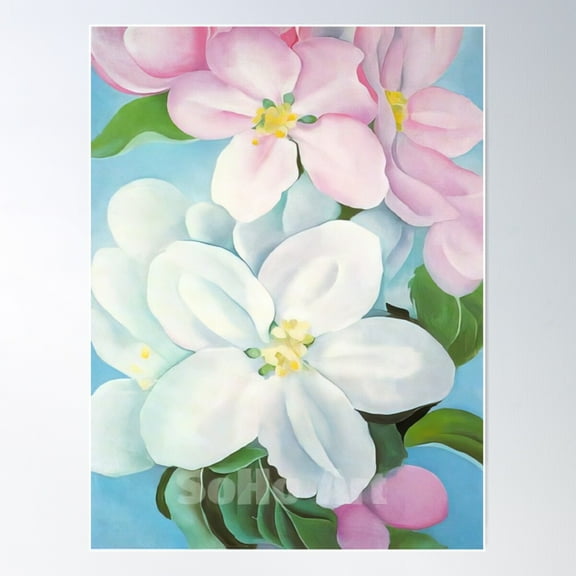 Georgia O'Keeffe - Apple Blossoms Poster Wall Art, Modern Wall Decor For Living Room Bedroom, 8x12 UNFRAMED
