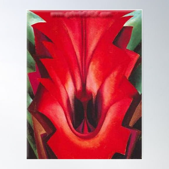 Georgia O'Keeffe Inside Red Canna Poster Wall Art, Modern Wall Decor For Living Room Bedroom, 8x12 UNFRAMED