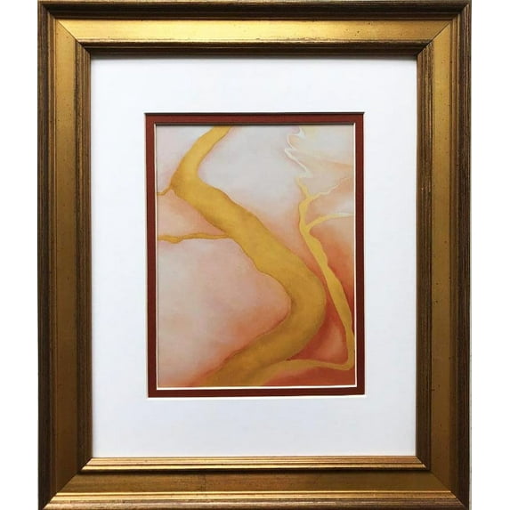 Georgia O'Keeffe "It Was Yellow and Pink III" Art Print Custom Framed New Generic