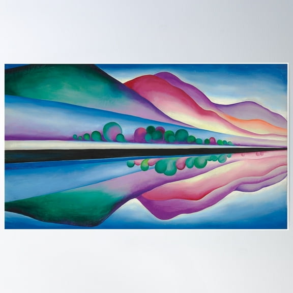 Georgia O'Keeffe Lake George Reflection Poster Wall Art, Modern Wall Decor For Living Room Bedroom, 8x12 UNFRAMED
