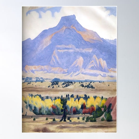 Georgia O'Keeffe - Pedernal Poster Wall Art, Modern Wall Decor For Living Room Bedroom, 12x18 UNFRAMED