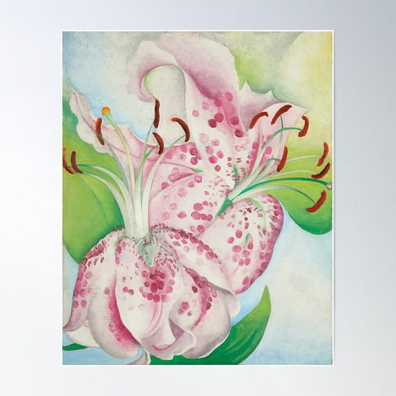 Georgia O'Keeffe Pink Spotted Lilly Poster Wall Art, Modern Wall Decor For Living Room Bedroom, 8x12 UNFRAMED