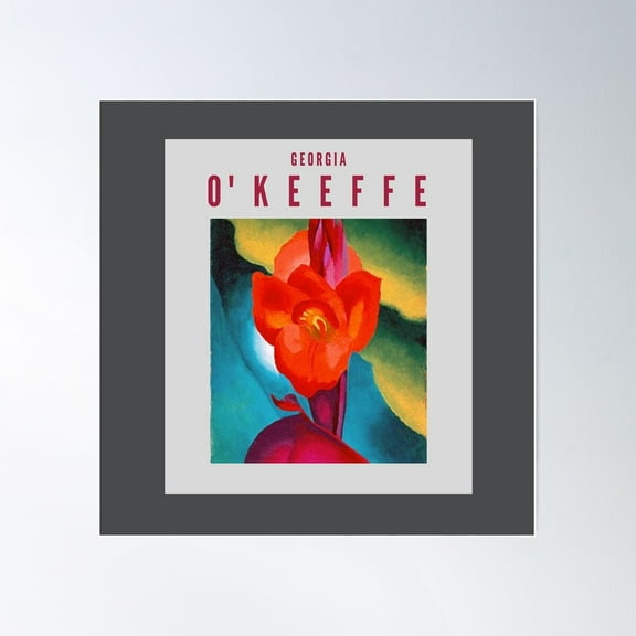Georgia O'Keeffe, Red Canna, 1919, Oil On Board Poster Wall Art, Modern Wall Decor For Living Room Bedroom, 24x24 UNFRAMED