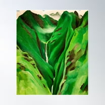Georgia O'Keeffe Waterfall No. 3 Iao Valley Poster Wall Art, Modern Wall Decor For Living Room Bedroom, 24x36 UNFRAMED