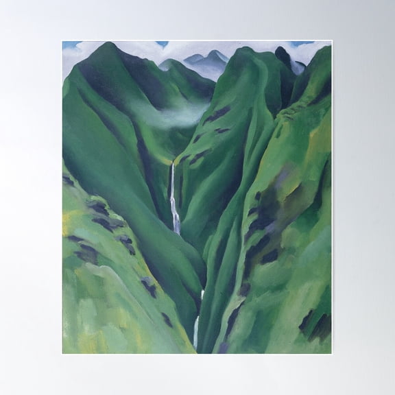 Georgia O'Keeffe Waterfall Poster Wall Art, Modern Wall Decor For Living Room Bedroom, 12x18 UNFRAMED