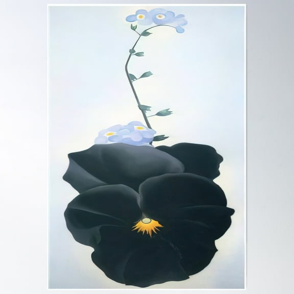 Georgia Okeeffe Pansy Poster Wall Art, Modern Wall Decor For Living Room Bedroom, 8x12 UNFRAMED