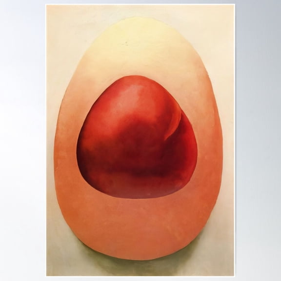 Georgia Okeeffe Red And Pink Rocks Poster Wall Art, Modern Wall Decor For Living Room Bedroom, 8x12 UNFRAMED