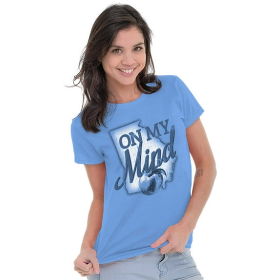 Georgia On My Mind GA Southern Belle Women's T Shirt Ladies Tee Brisco Brands S