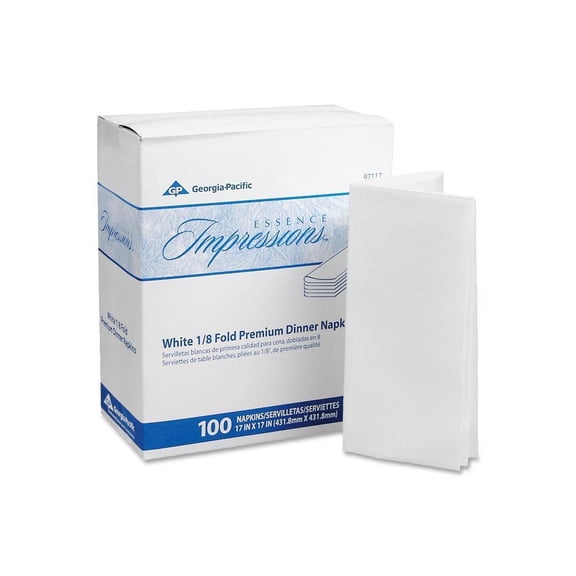 Dixie Ultra, GPC92117, 1/8-fold Premium Dinner Napkins, 400 / Carton, White