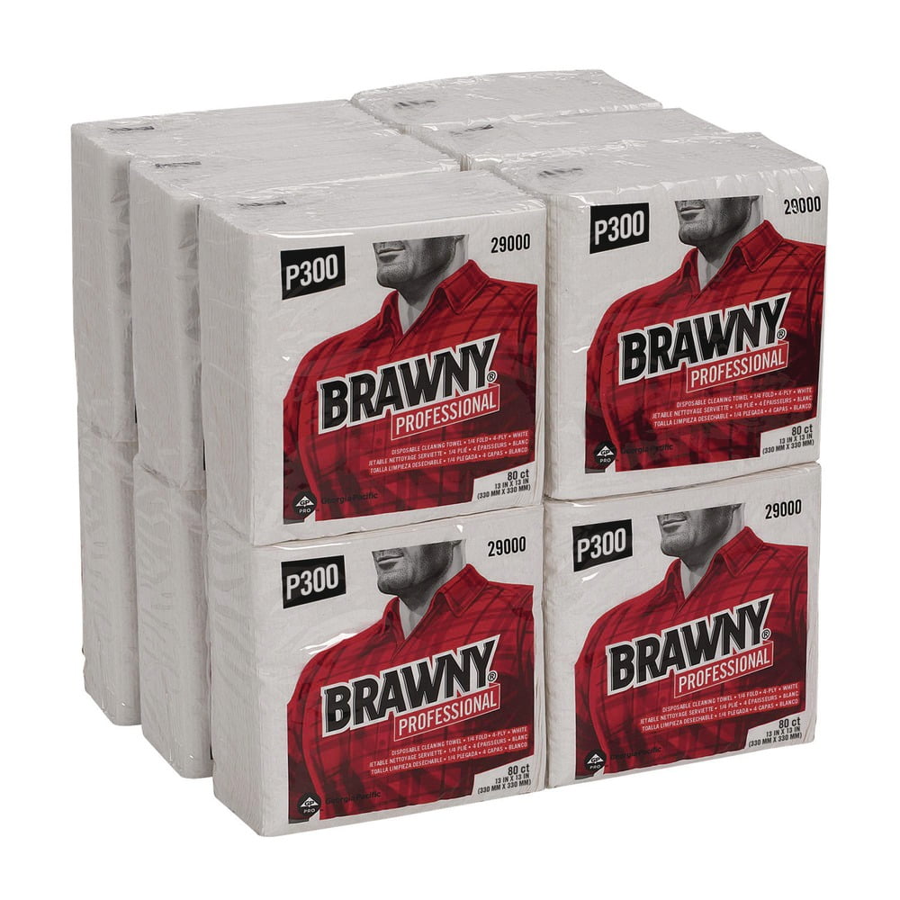 Georgia-Pacific 29000 13 in. x 13 in. Brawny Industrial Scrim All Purpose Wipers  - White (12/Carton)