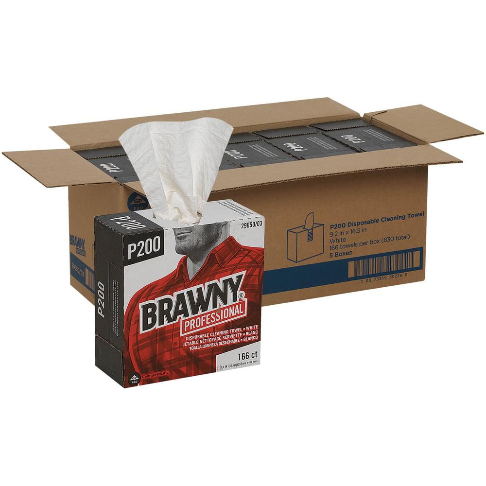 Brawny® Professional P200 Disposable Cleaning Towels - 4 Ply - Quarter ...