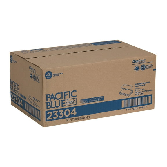 Georgia Pacific 362604-PK Pacific Blue Basic Multi-Fold Paper Towel - 250 per Pack - 16 Pack per Case