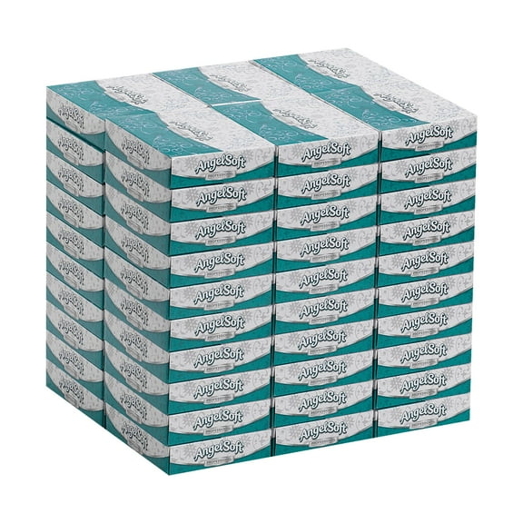 Georgia-Pacific Angel Soft Professional Series 2-Ply Facial Tissue By Pro , Personal Size Flat Box, 48550, 50 Sheets Per Box, 60 Boxes Per Case, White