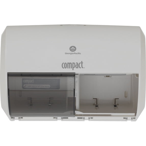 Georgia- Pacific Compact�� 2-Roll Side-By-Side Coreless High-Capacity Toilet Paper Dispenser by GP Pro (Georgia-Pacific), White, 1 Dispenser