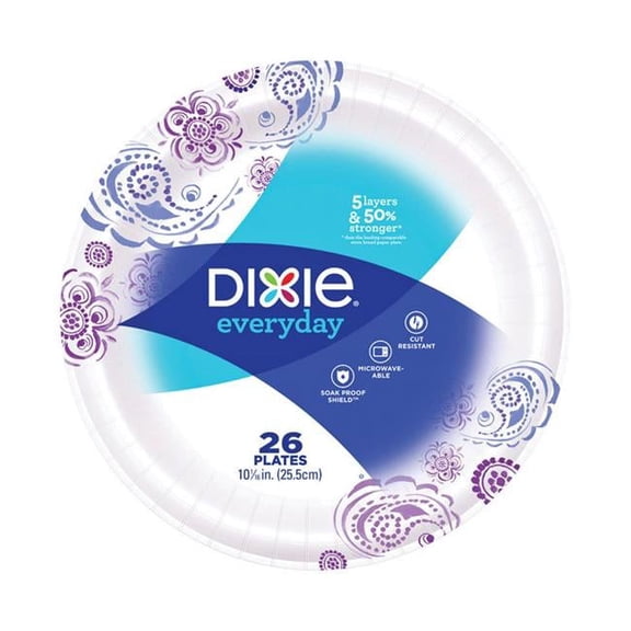 Georgia Pacific  Dixie 10.25 in. Paper Dinner Plate - 26 Count