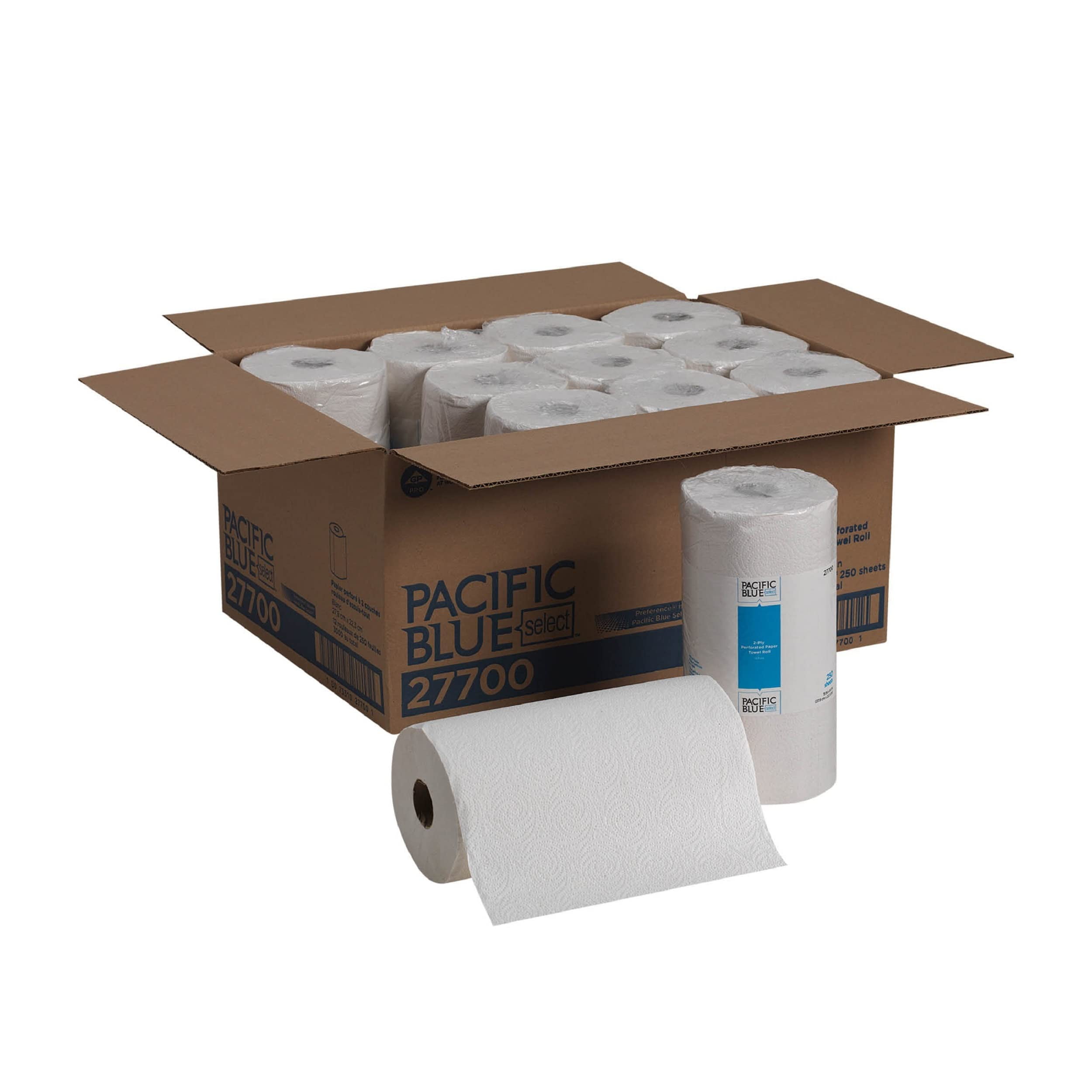 Georgia-Pacific  8.8 x 11 Pacific Blue Select Perforated Paper Towel, White - 250 Per Roll