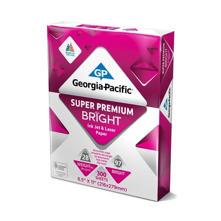 Georgia-Pacific Premium Paper, 8.5 x 11, 28lb, 97 Bright White, 300 Sheets