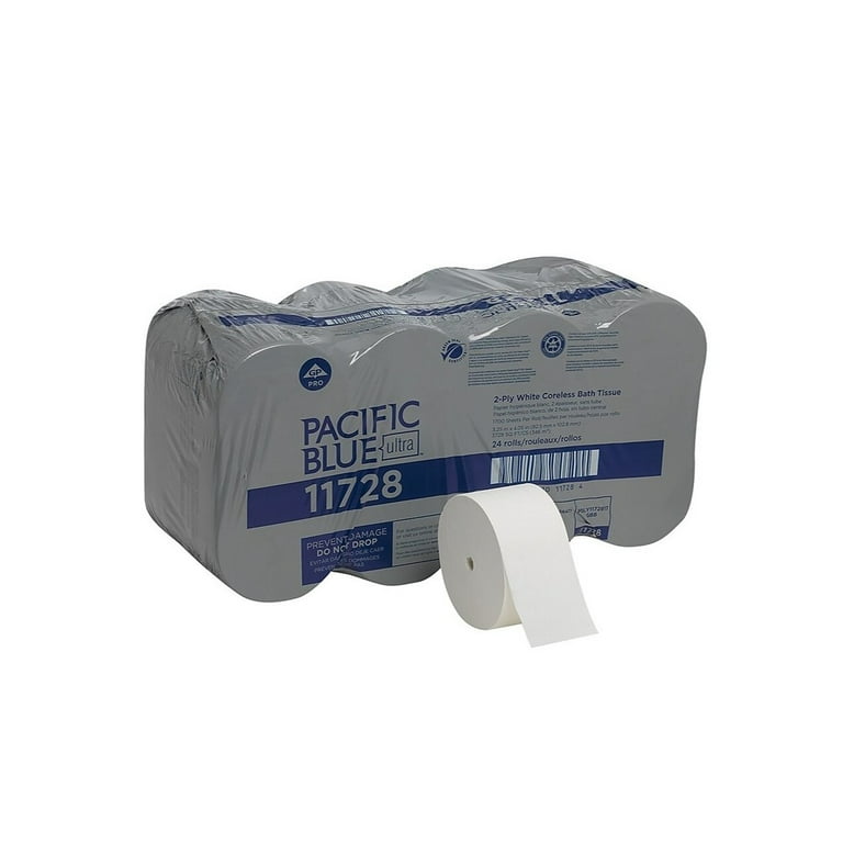 Pacific Blue Ultra Coreless Toilet Paper, Septic Safe, 2-Ply, White, 1,700 Sheets/Roll, 24 Rolls/Carton Pacific Blue Ultra Coreless Toilet Paper, Septic Safe, 2-Ply, White, 1,700 Sheets/Roll, 24 Rolls/Carton