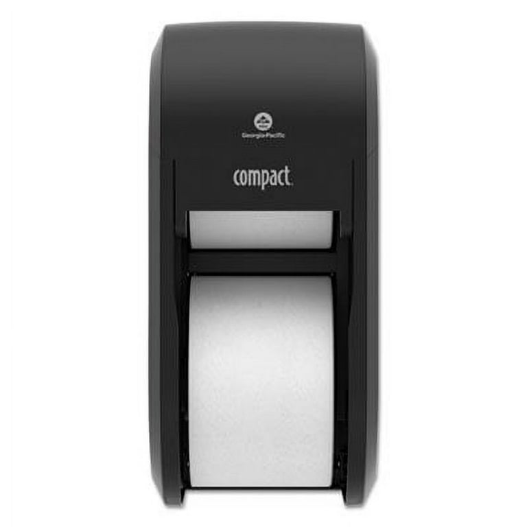 Compact Vertical 2-Roll Coreless Tissue Dispenser, 14.06 x 6.69 x 8.19, Black Compact Vertical 2-Roll Coreless Tissue Dispenser, 14.06 x 6.69 x 8.19, Black