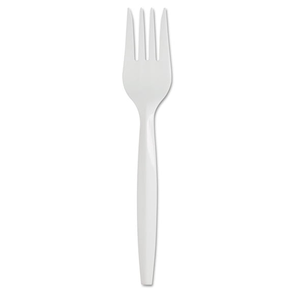 Georgia Pacific Professional Dixie SmartStock Plastic Cutlery Refill, 5.8in, Fork, White, 40/Pack, 24 Packs/Case -DXESSF21P