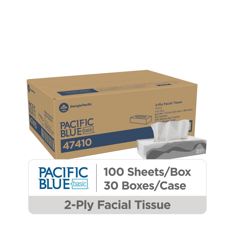 Georgia-Pacific, Facial Tissue, Flat Box, 2-Ply 30 Boxes - Walmart.com