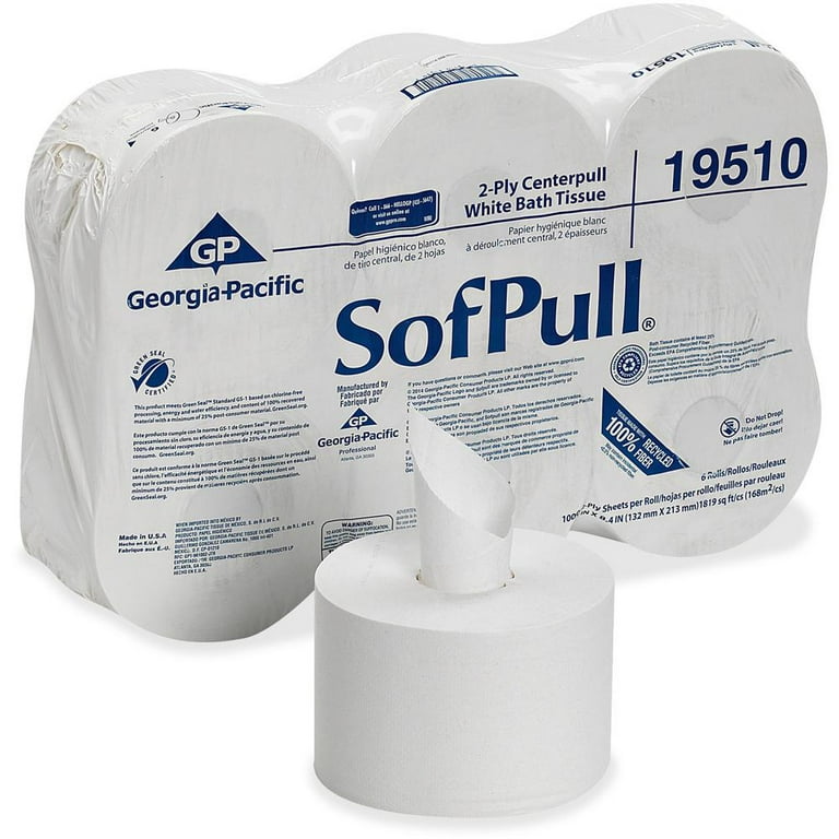 High Capacity Center Pull Tissue, Septic Safe, 2-Ply, White, 1,000/Roll, 6 Rolls/Carton High Capacity Center Pull Tissue, Septic Safe, 2-Ply, White, 1,000/Roll, 6 Rolls/Carton