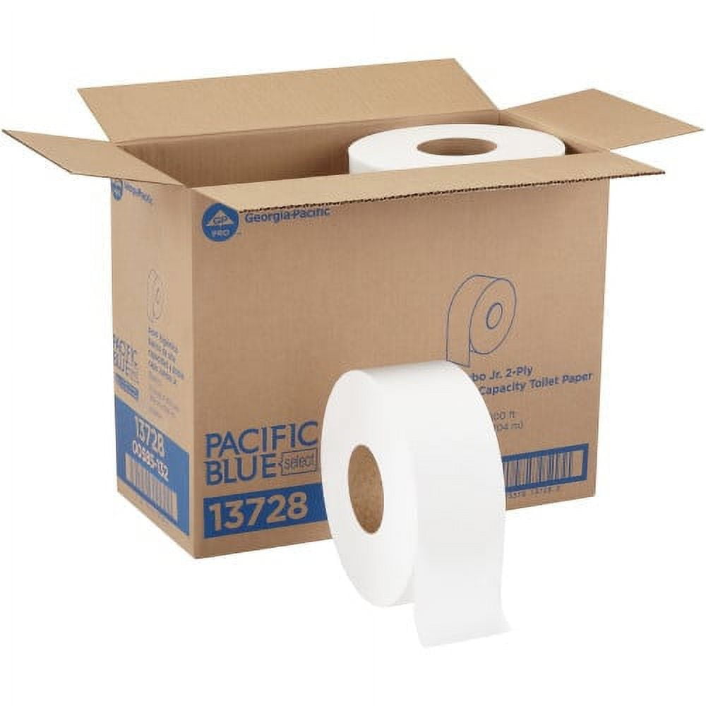 Georgia Pacific Professional Jumbo Jr. 1-Ply Bath Tissue Roll, Septic Safe, White, 3.5" x 2,000 ft, 8 Rolls/Carton, Each