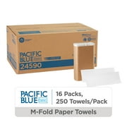 Pacific Blue Basic® 1-Ply Recycled Multifold Paper Towels by GP PRO (Georgia-Pacific), White, 4,000 Towels Per Case