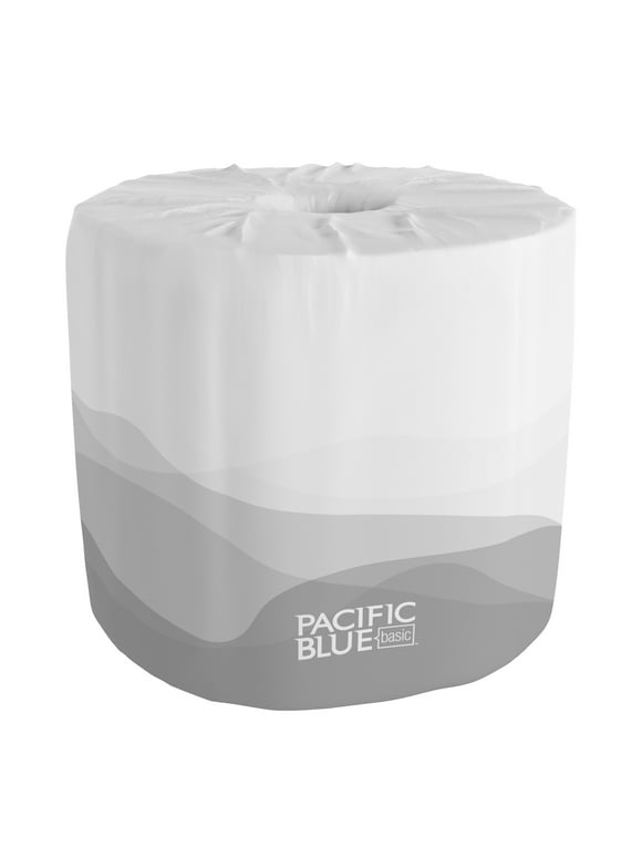 Georgia Pacific Professional Pacific Blue Basic Bathroom Tissue, Septic Safe, 2-Ply, White, 550 Sheets/Roll, 80 Rolls/Carton -GPC1988001