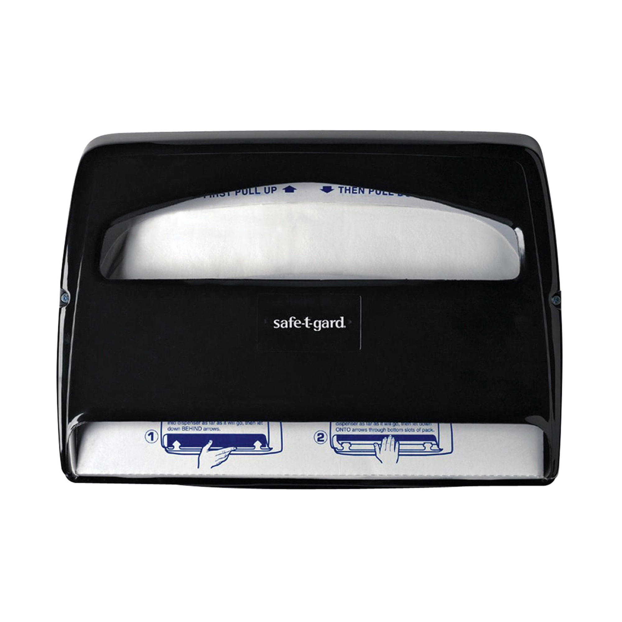 Georgia Pacific Professional Safe-T-Gard Toilet Seat Cover Dispenser, Half-Fold, 16.38 x 2.5 x 11.75, Black -GPC57748