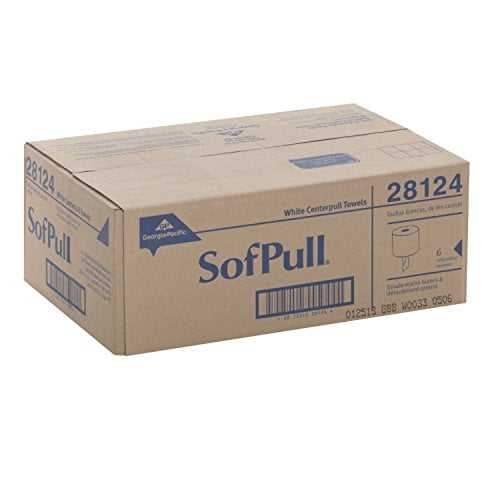 Georgia-Pacific SofPull Regular Capacity Centerpull Towel White, 28124, Paper, 15" Length x 7.8" Width | 6 Roll/Case