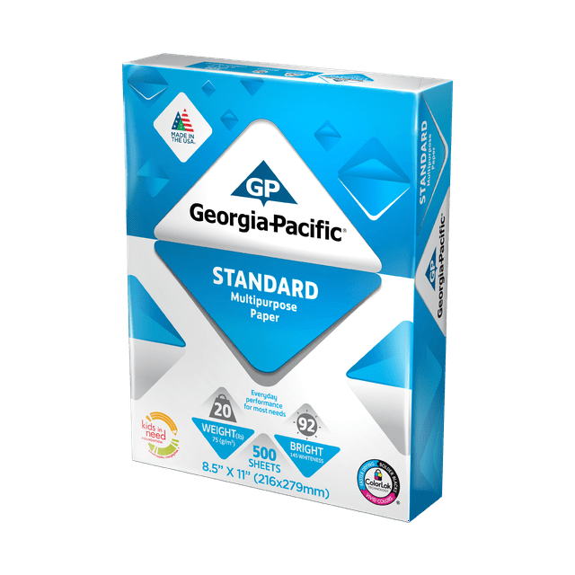 Standard Paper 8.5" x 11", 20lb/92 Bright, 500 Sheets