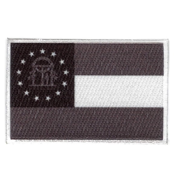 Georgia Patch State Flag Grayscale Embroidered Iron On