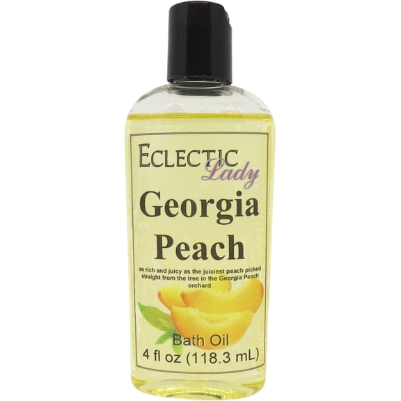 Georgia Peach Bath Oil - Scented Body Oil - Relaxing & Moisturizing Bathing Oil - Fragrance Body Oil For Dry & Rough Sensitive Skin - 4 oz