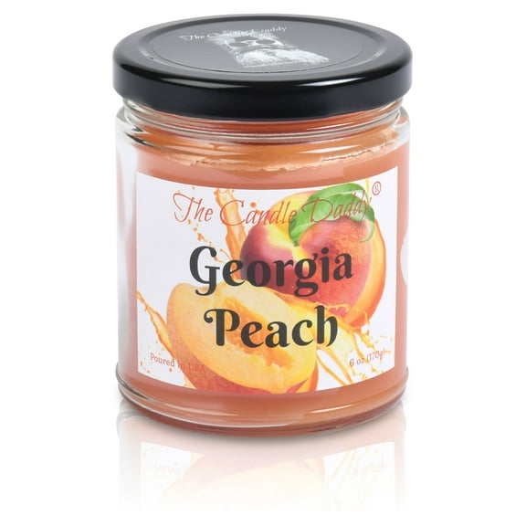 Georgia Peach - Juicy Watermelon Scented - Funny 6 Oz Jar Candle - 40 Hour Burn Time