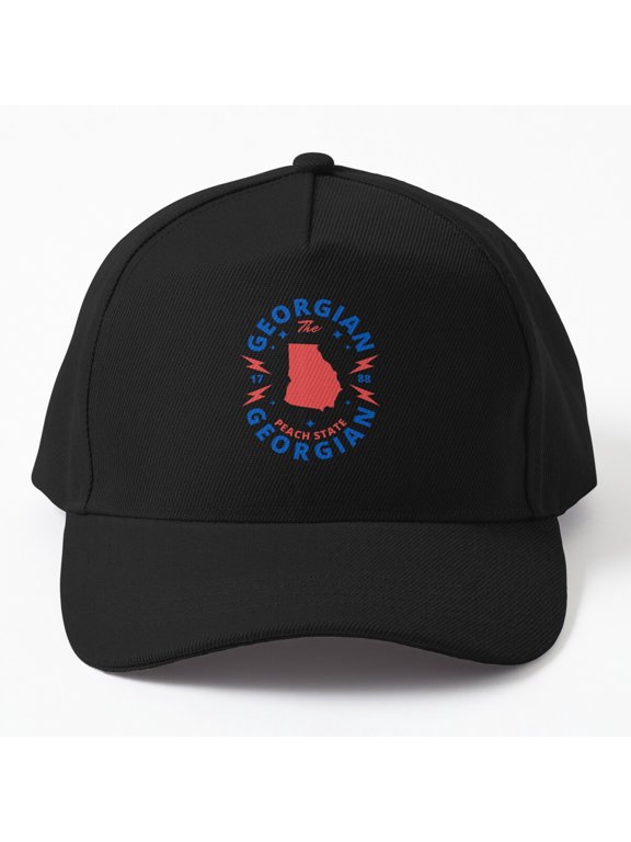Georgia Peach State Baseball Cap, State Map Heritage Graphic Design, Classic Everyday Hat