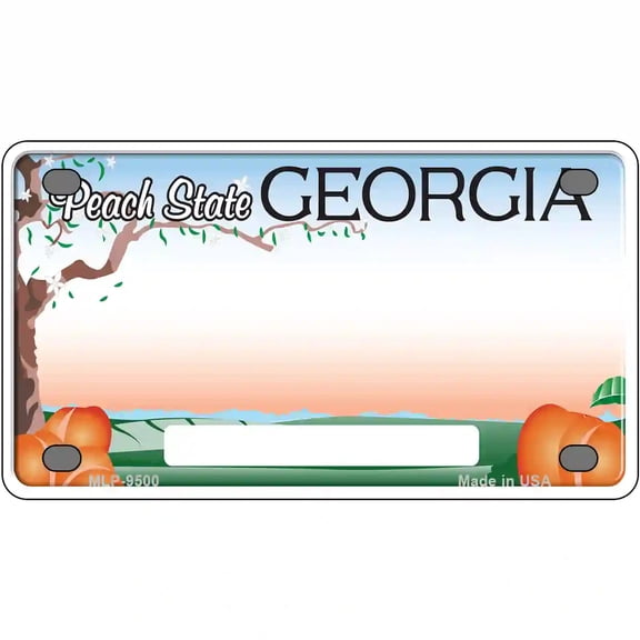 Georgia Peach State Blank Novelty Metal License Plate 4" x 2.2" Mini