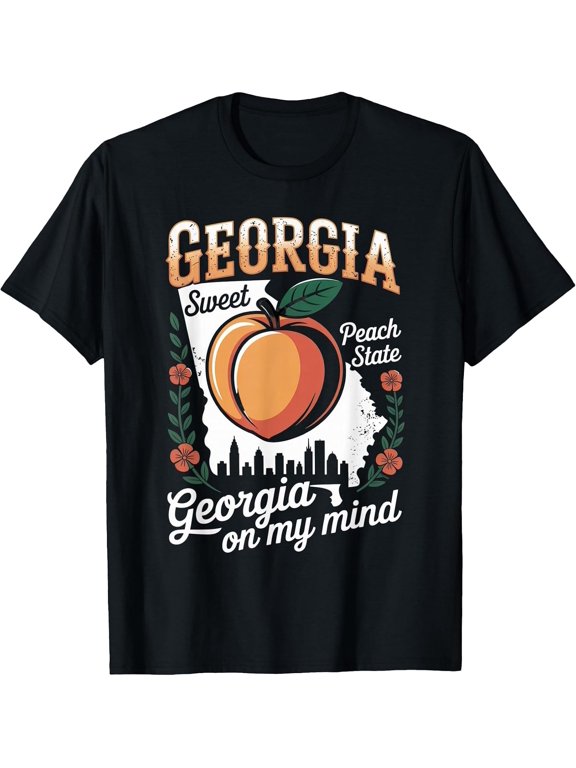 Georgia Peach State Graphic Tee - Southern Pride Souvenir Shirt
