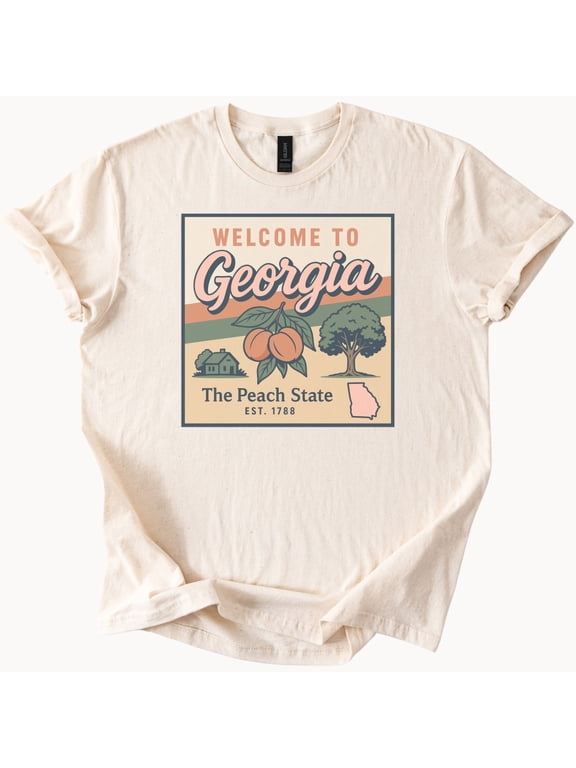 Georgia Peach State Peach Tree Farm Graphic T-Shirt