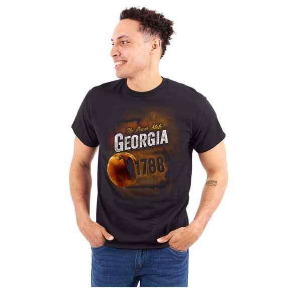 Georgia Peach State Pride Distressed Plus Size Crewneck Graphic Tee Shirt Brisco Brands 3X