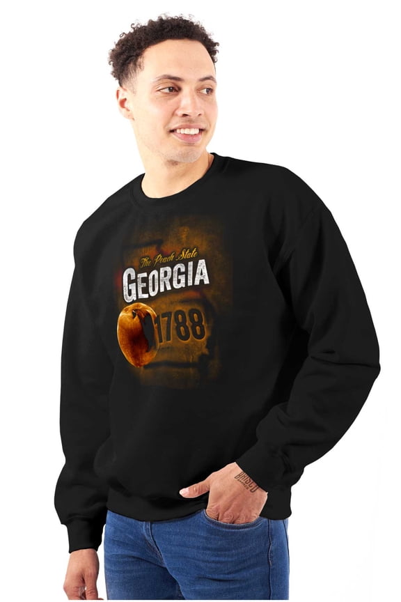 Georgia Peach State Pride Distressed Unisex Plus Fleece Graphic Sweatshirt Brisco Brands 3X