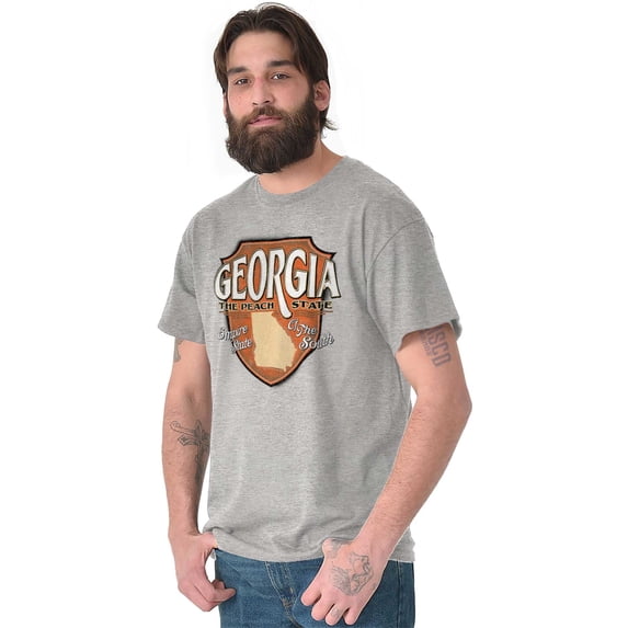 Georgia Peach State Southern Pride Plus Size Crewneck Graphic Tee Shirt Brisco Brands 2X
