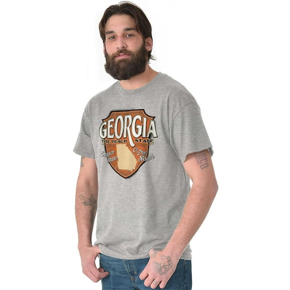 Georgia Peach State Southern Pride Plus Size Crewneck Graphic Tee Shirt Brisco Brands 2X