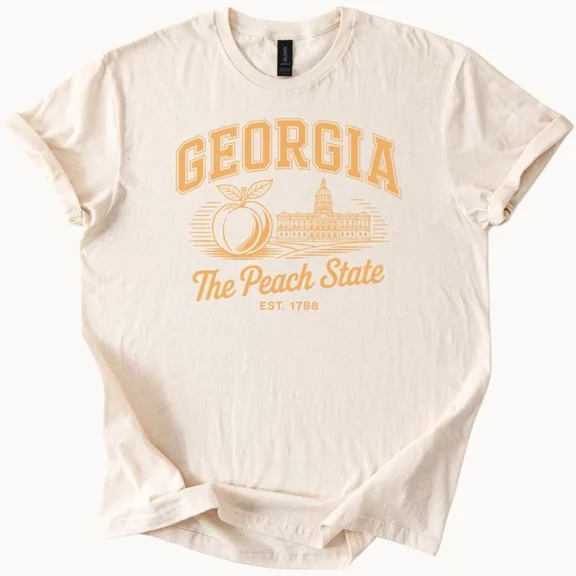 Georgia Peach State Tee Retro Graphic T-Shirt Unisex S-5XL Hot Trending Shirt, Vintage Birthday Gift