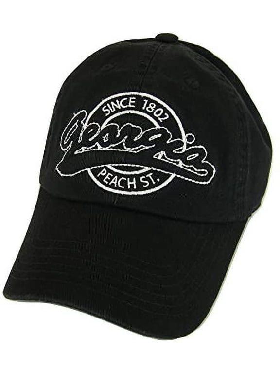 Georgia Peach State Washed Cotton Polo Cap (Black)