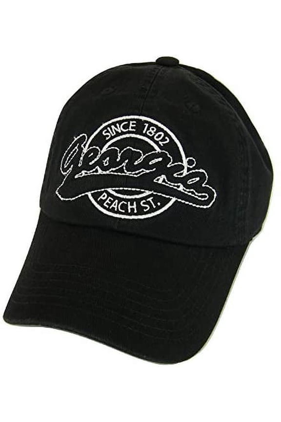 Georgia Peach State Washed Cotton Polo Cap (Black)