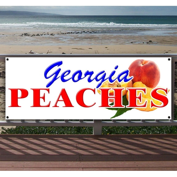 Georgia Peaches 13 oz Vinyl Banner With Metal Grommets