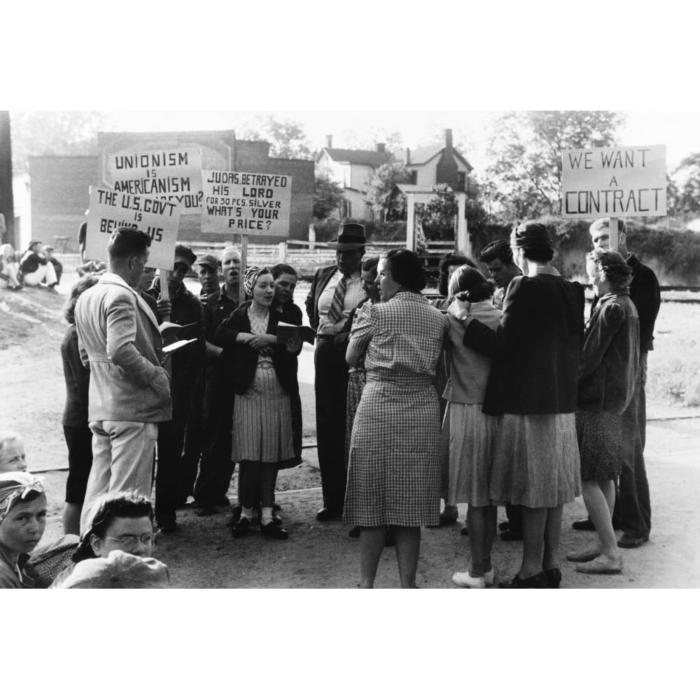 Picketers 1941. Nstriking Garment Workers In A Picket Line