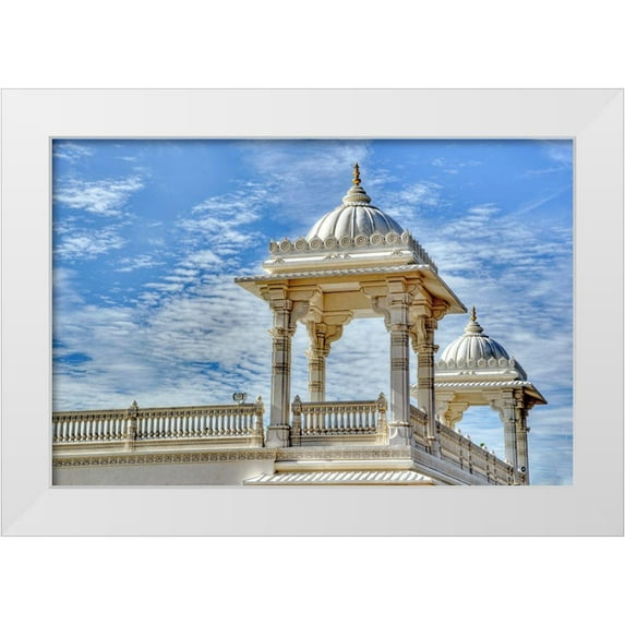 Georgia Picture Archive 24x17 White Modern Wood Framed Museum Art Print Titled - White Hindu Temple-Atlanta-Georgia I